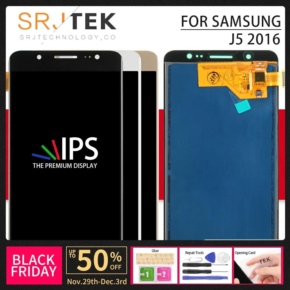 TFT для Samsung Galaxy J5 2016 j510 ЖК дисплей J510F сенсорный дигитайзер стеклянная рамка экрана