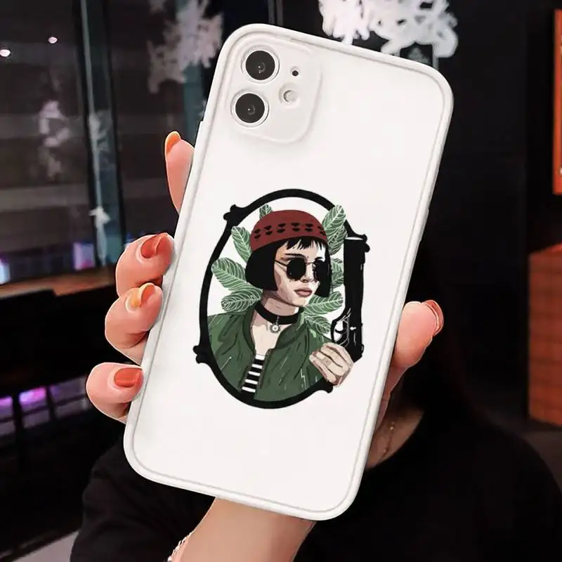 

Leon Phone Case For iPhone 12 11 Mini Pro XR XS Max 7 8 Plus X Matte transparent White Back Cover
