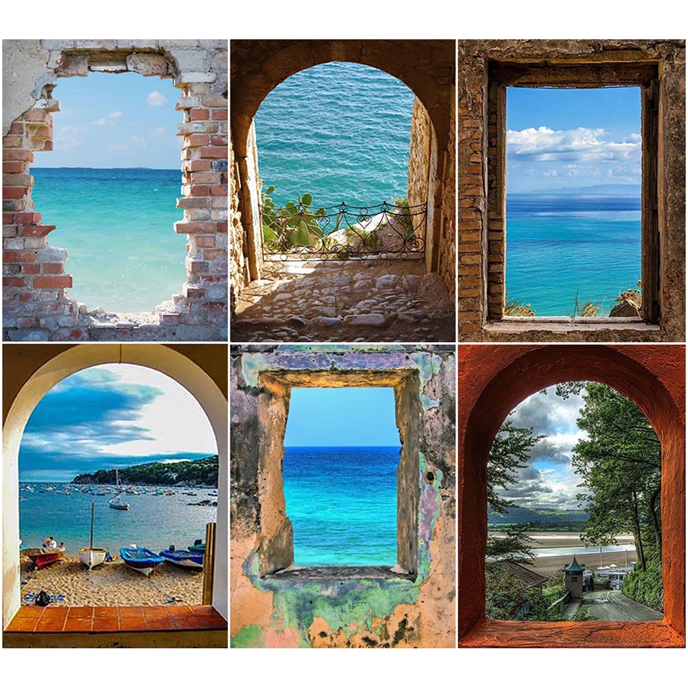 Полноразмерная 5D картина сделай сам FUYUN алмазная живопись на дверях круглые стразы пейзаж вышивка