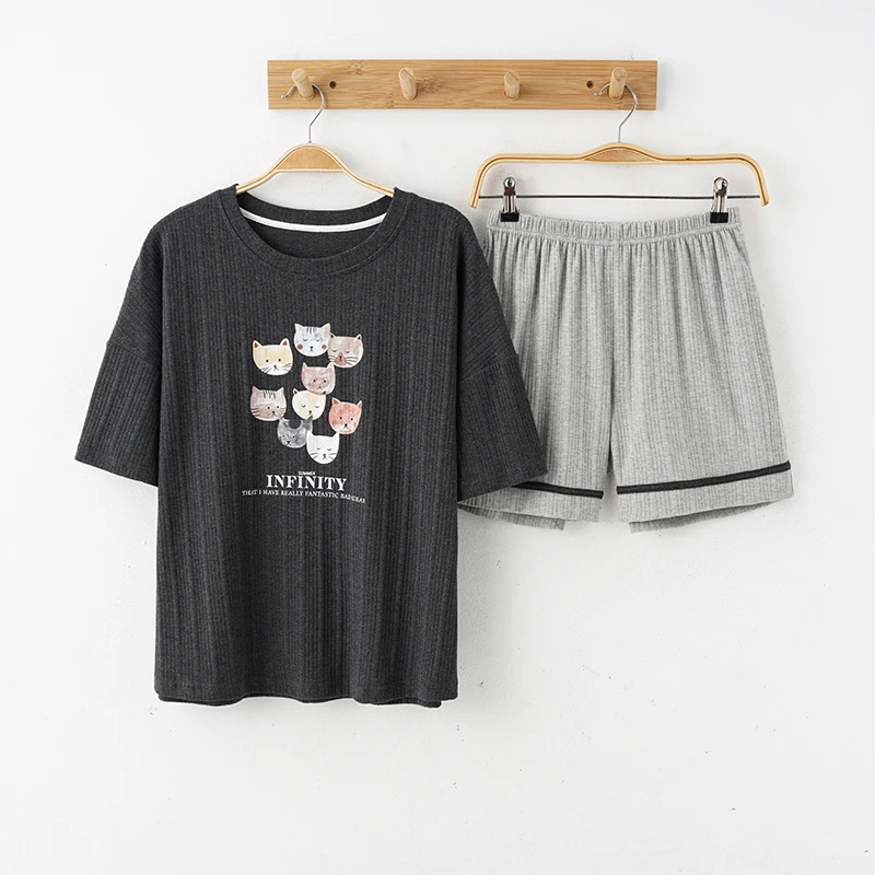 

Women Sexy Lingerie cute cartoon Pyjamas Sleepwear Shirts+Shorts Underwear Nightwear Set Women Pyjamas Sleeveless Pajamas Set