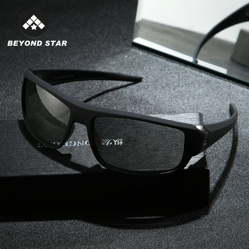 Мужские и женские фотохромные солнцезащитные очки BEYONDSTAR квадратные черные