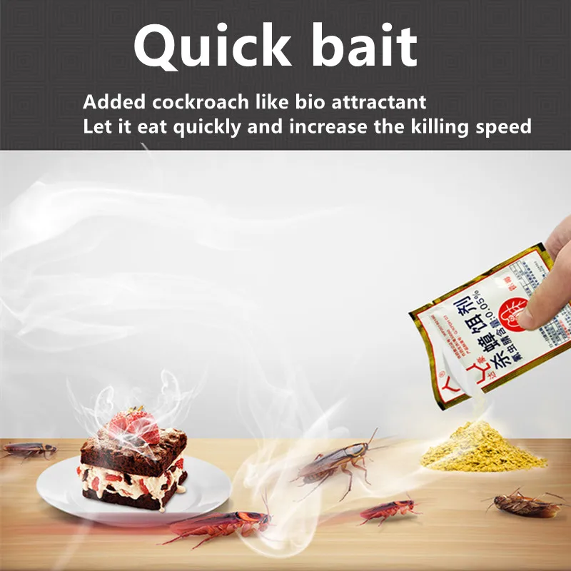 Эффективная Порошковая приманка для тараканов 10 шт. безопасное устранение