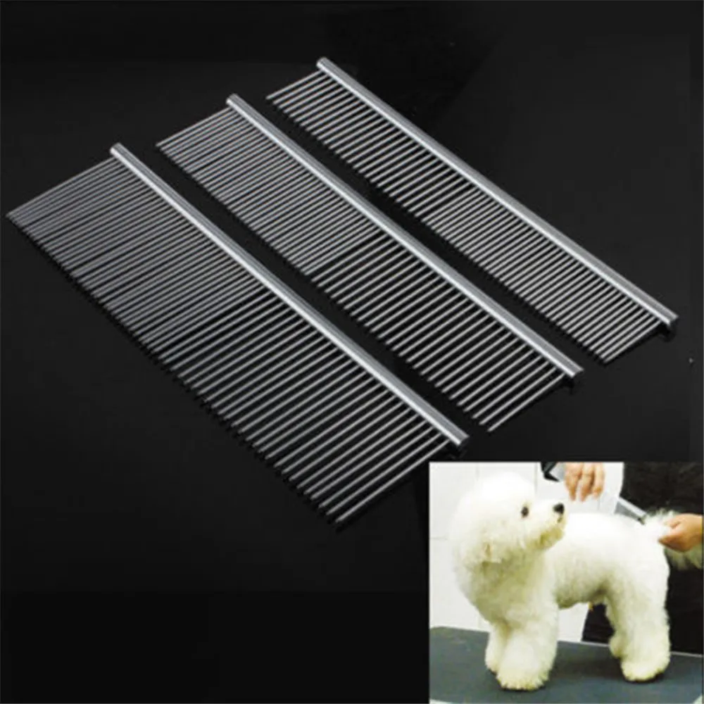 

Pet Puppy Dog Cat Stainless Steel Comb Long Hair Shedding Grooming Flea Comb