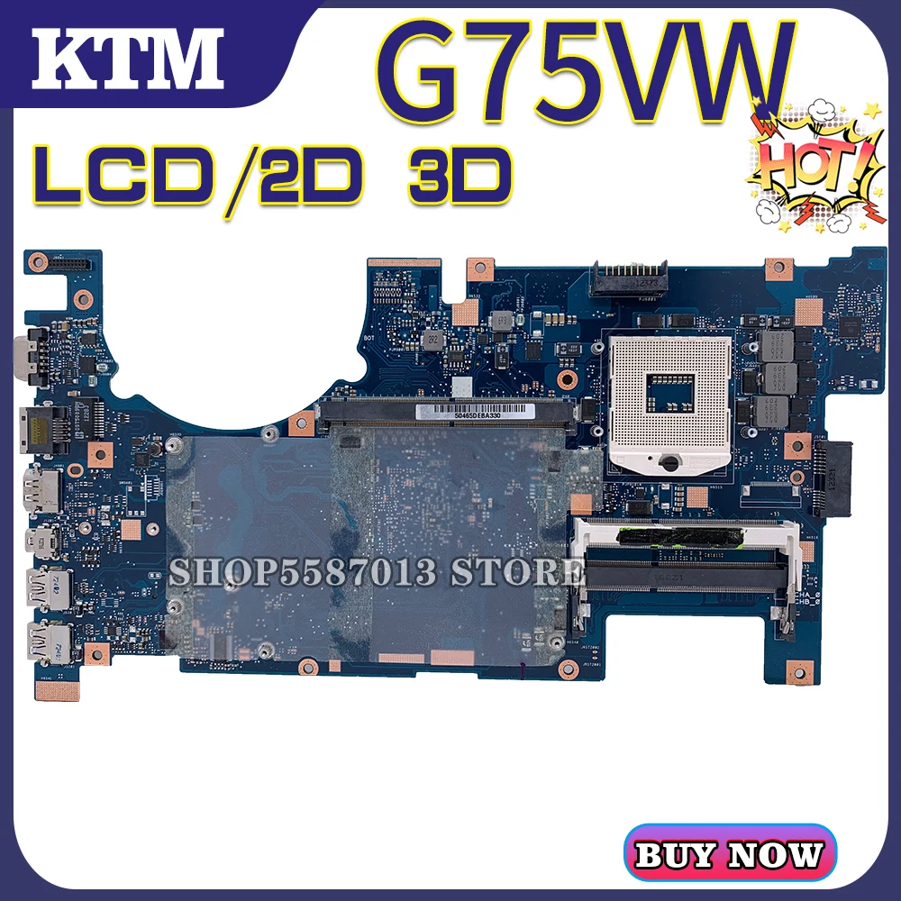 KEFU Notebook Mainboard For ASUS G75VX G75VW/G75V-2D-3D-LCD Laptop Motherboard 100% Test OK