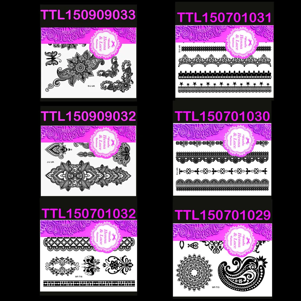 20X14 6 шт Blace кружевные татуировки тиара кружева звезда банан дизайн временные