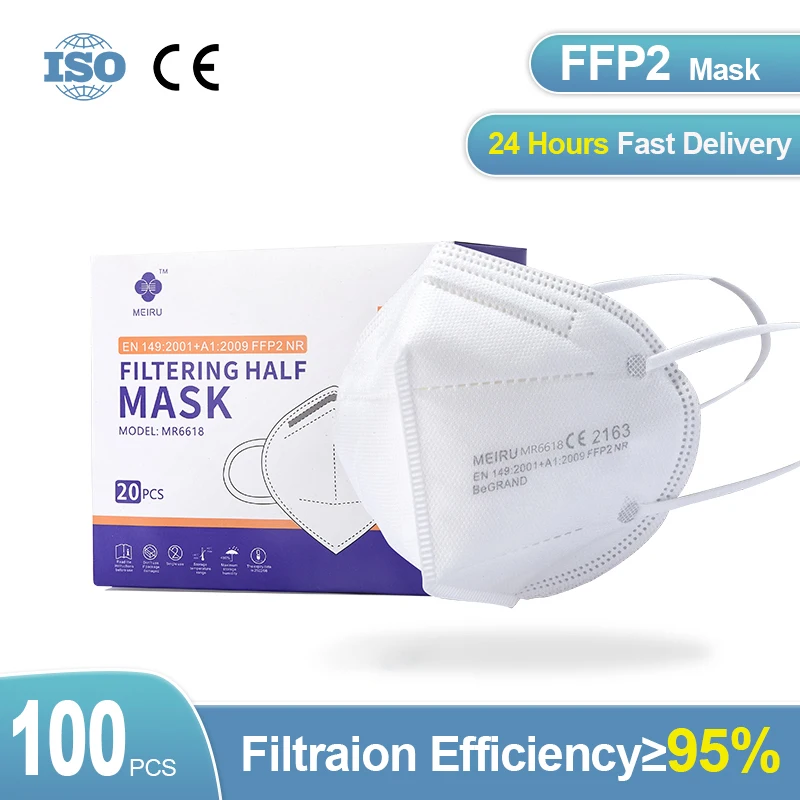 

ASB Mask FFP2 Approved FFP2MASK Adult Protective Mouth Face Masks 5 Layers Filter Fabric Respiratory Mascarilla Europe Masque