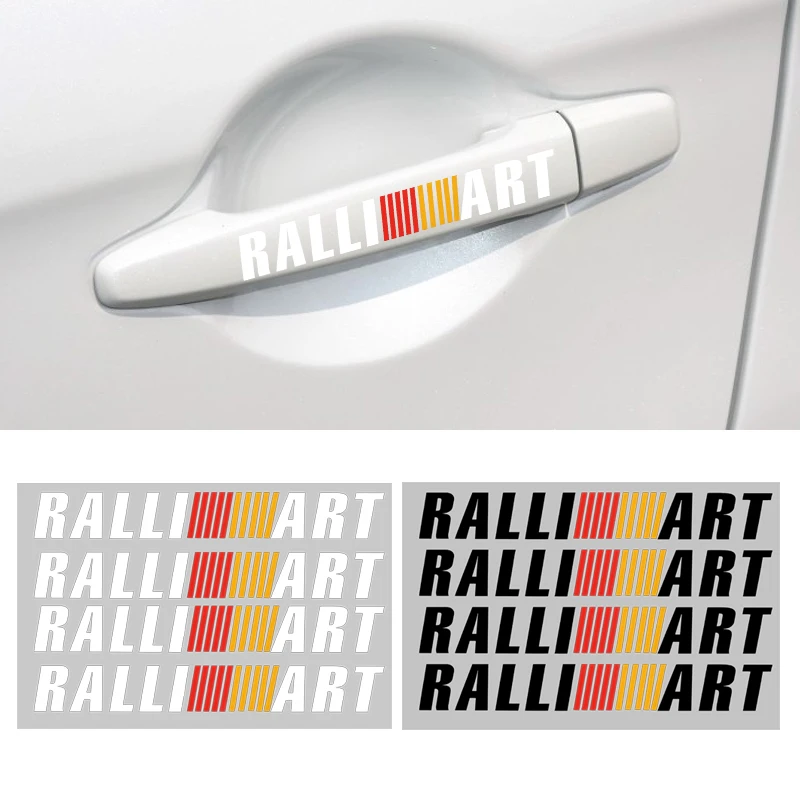 4pcs RALLI ART car door handle sticker sports Auto Ralliart for mitsubishis lancer asx outlander pajero galant | Автомобили и