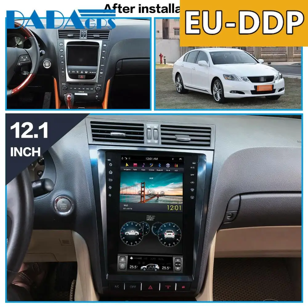 12 1 дюймовый IPS экран в стиле Tesla Android 6 0 для lexus GS GS300 GS350 GS450 GS460 2004-2011 автомобильный