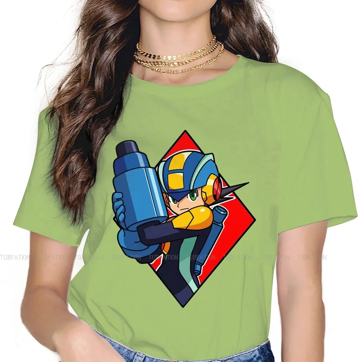 

Mega Man Rockman Rokkuman Humanoid Robot 100% TShirts Battle Network Personalize T Shirt New Trend Clothing