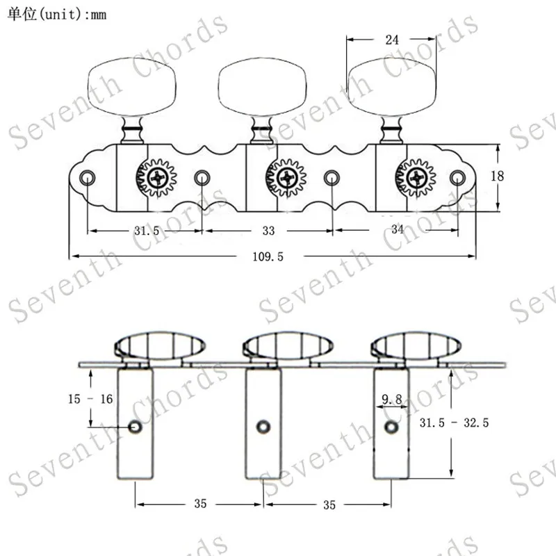 Набор из 2 шт. золотых классических колышек для настройки гитары Колки аксессуары