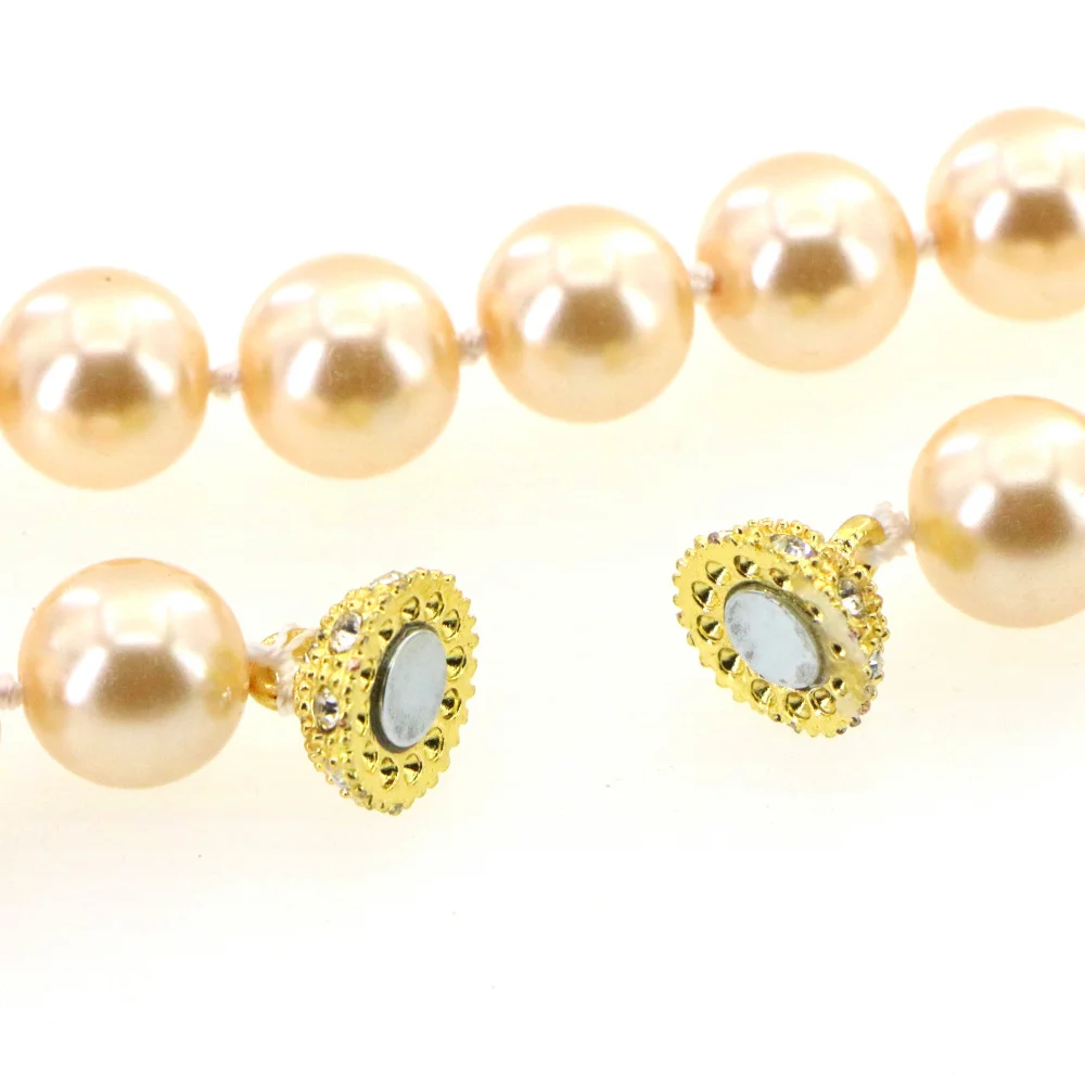 Скидка Charmming 12 мм розовое жемчужное ожерелье с морской ракушкой 18 дюймов бусины