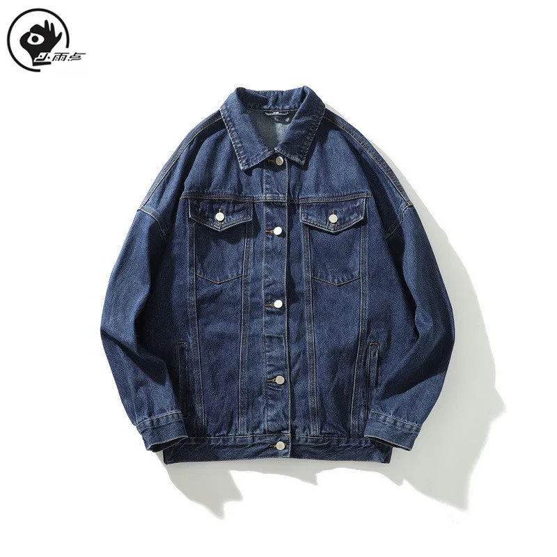Мужская джинсовая куртка Little Raindrop повседневная хлопковая с отложным воротником