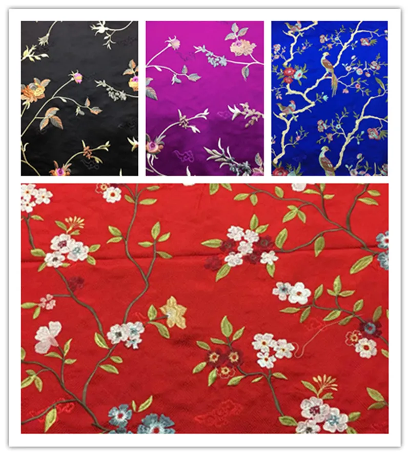 

Suzhou Style Jacquard Silk Embroidered Brocade Fabric Cheongsam Clothing Cloth Width 75cm
