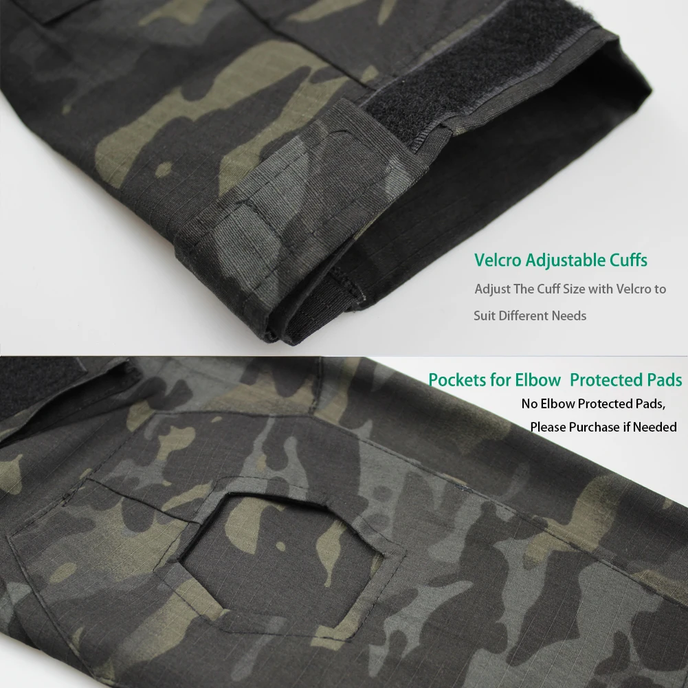 Мужские тактические рубашки армейские зеленые рип-стоп SWAT весенние с длинным