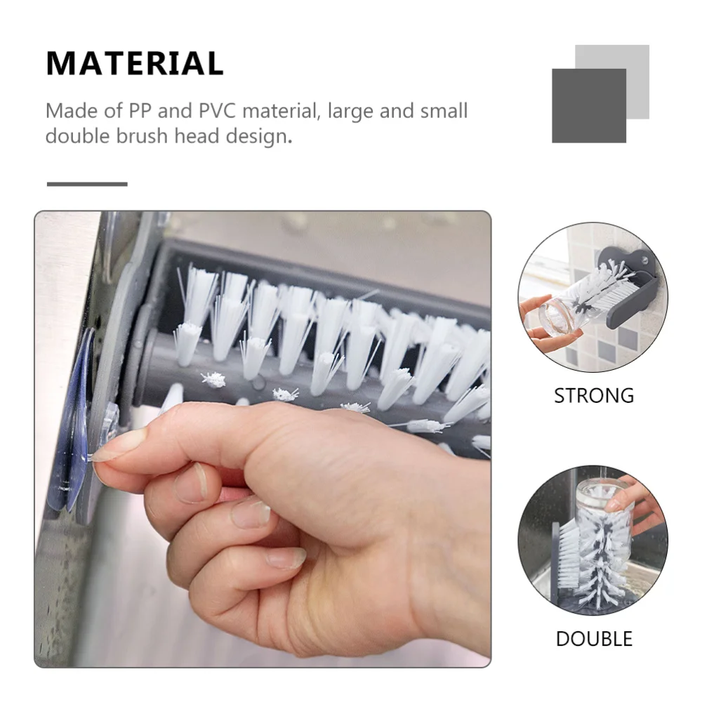 

1Pc Detachable Glass Bottle Cup Cleaner Rotating Glass Bottle Brush (Dark Grey)