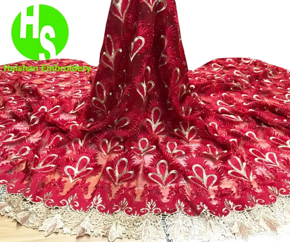 

HS African Lace Fabric 2019 High Quality Lace French Lace Fabric Embroidery 2020 african wedding lace Lace Fabric French