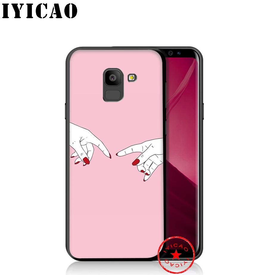 IYICAO лучший друг розовые руки мягкий чехол для телефона samsung Galaxy A9 A8 A7 J6 A6 Plus 2018 A5 A3
