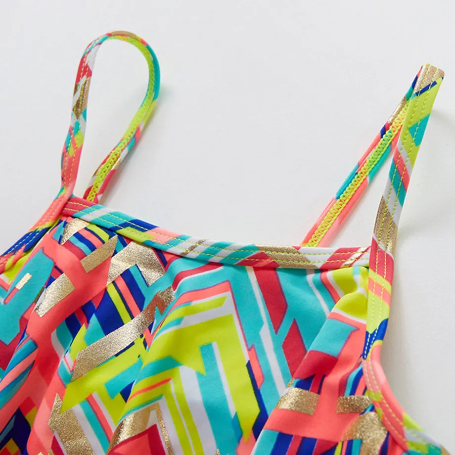 7 до 12 лет для девочек купальник детские купальники с принтом комплект бикини