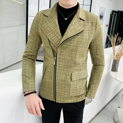 Мужская короткая ветровка Трендовое шерстяное пальто Корейская версия