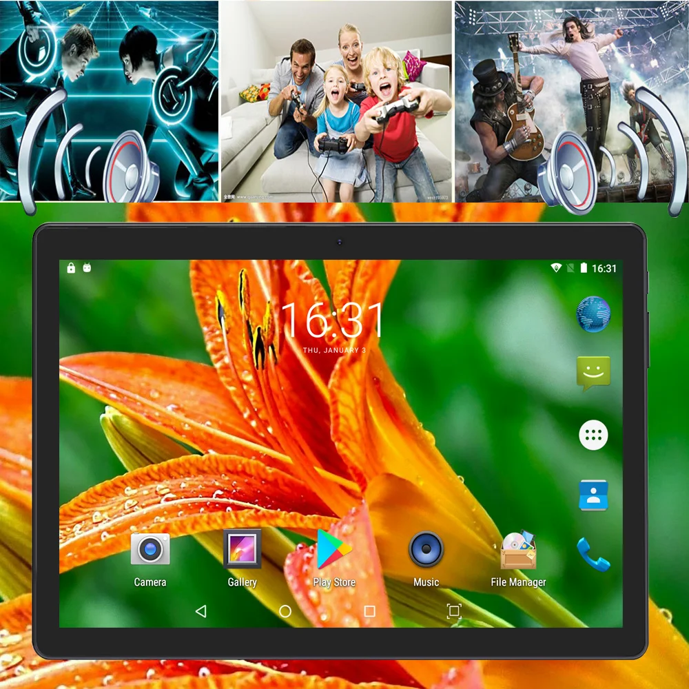10-дюймовый планшетный ПК четырехъядерный Android 6 0 сертификат CE WiFi Bluetooth 3G