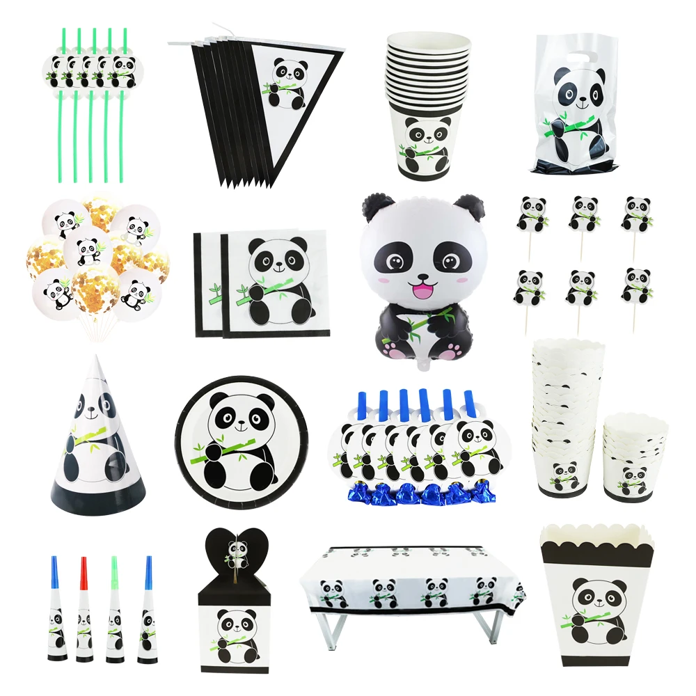 Горячая мультфильм панда украшение для торта на день рождения тему &quotЛошадки