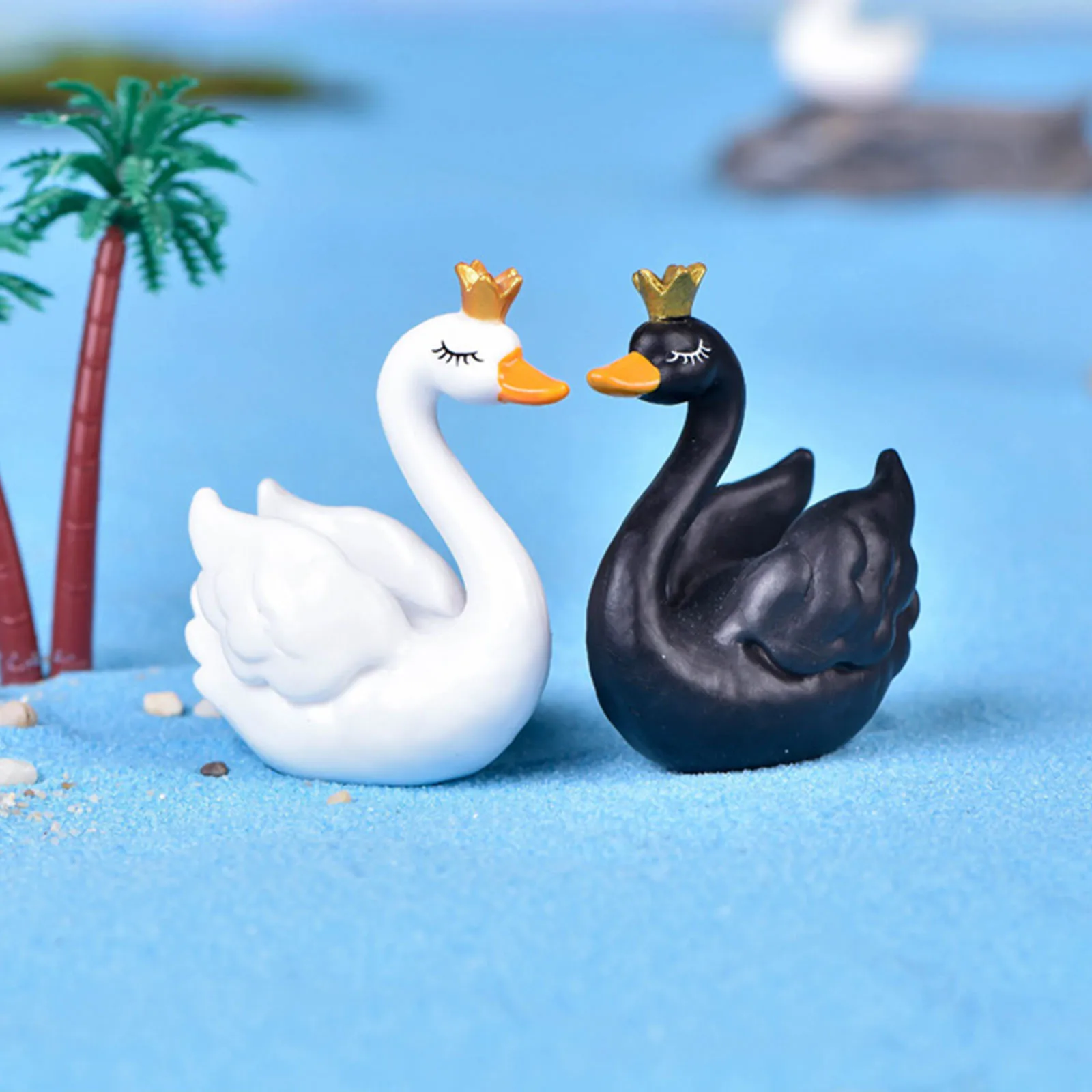 

Table Decor Micro landscape Swan Ornaments DIY Multi Meat Decoration Cute Lovers Swan Animal Creative Bonsai Resin Ornament