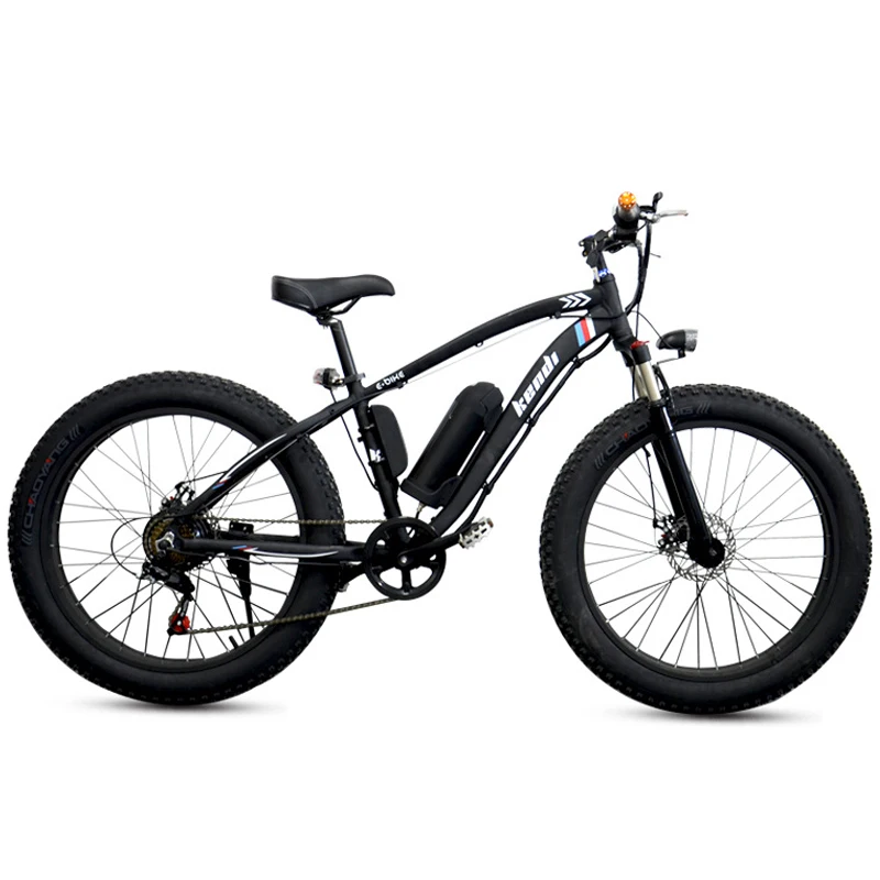 26 дюймов 7 скоростей fat tire Электрический горный велосипед съемный литиевый аккумулятор алюминиевый сплав двойной дисковый тормоз Снежный пляжный Электрический велосипед