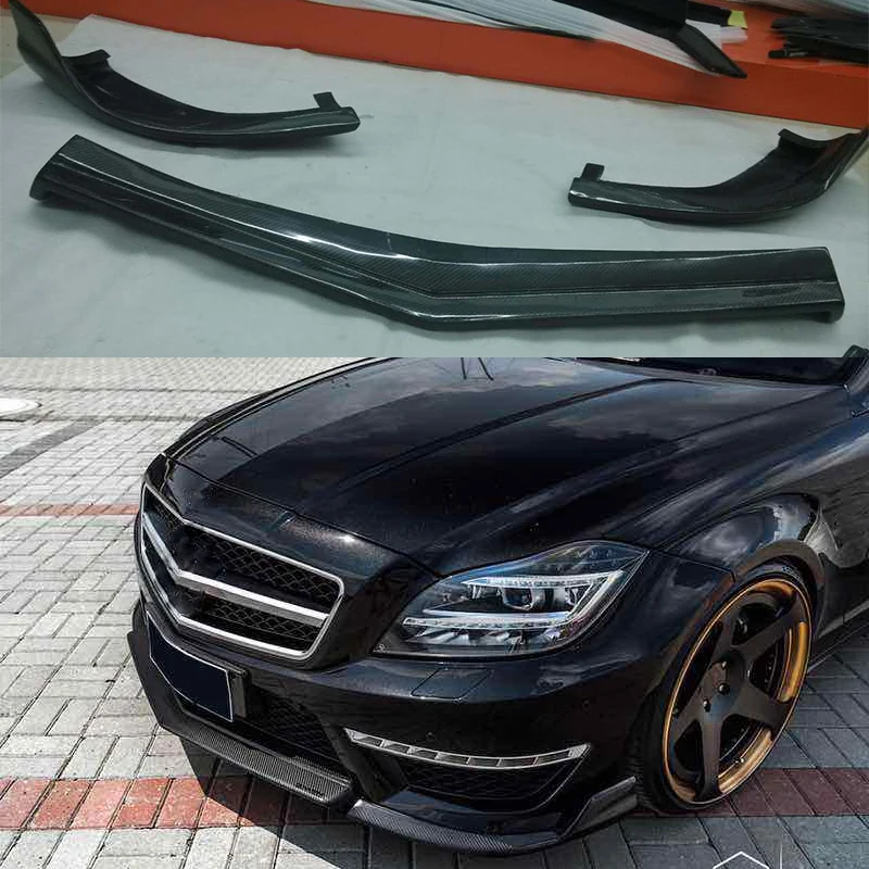 

For Mercedes Benz CLS Class W218 CLS350 CLS63 AMG Bumper Carbon Fiber Front Lip Spoiler