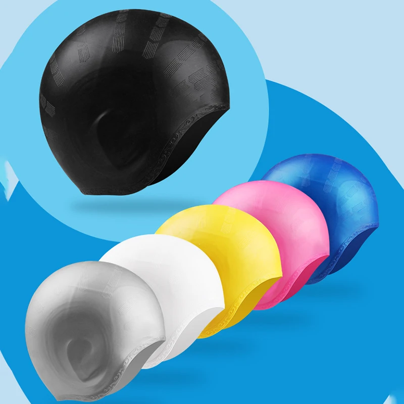 2021 силиконовая шапочка для плавания с длинными волосами 3D защита ушей