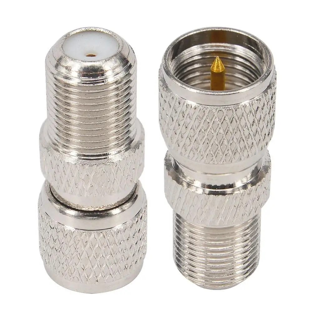 (5 шт./партия) никелированный мини UHF штекер к F разъем прямой RF коаксиальный