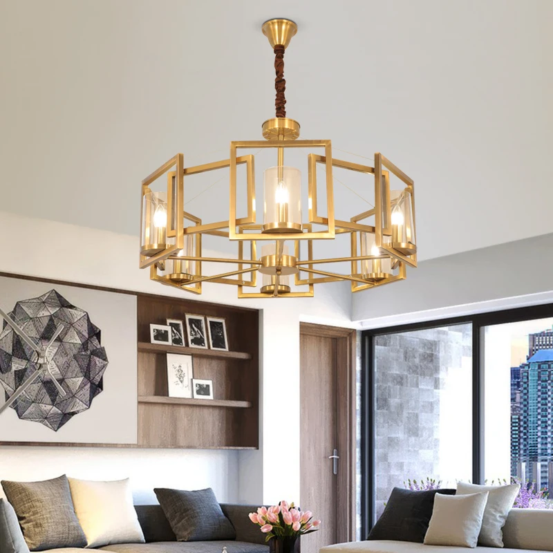 Французская роскошная хрустальная люстра освещение Золотая медь люстры для