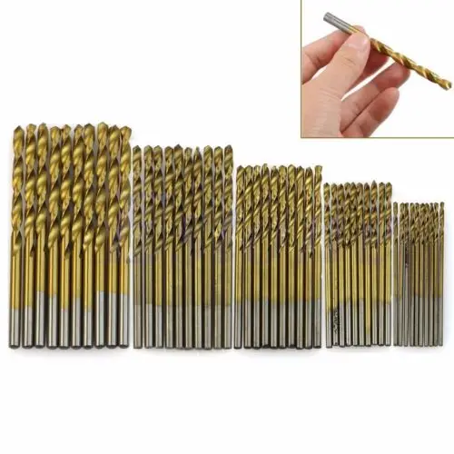 

50Pcs/Set Twist Drill Bit Set Saw Set HSS High Steel Titanium Coated Drill Woodworking Wood Tool 1/1.5/2/2.5/3mm For Metal