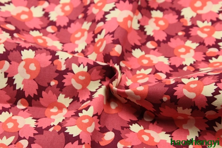 Простая ткань жесткая бронзовая Цветочная хлопковая для одежды ручной работы