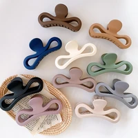 korean solid frosted hair claws elegant plastic hairpins bow barrette crab hair clips headwear for women girls hair accessories