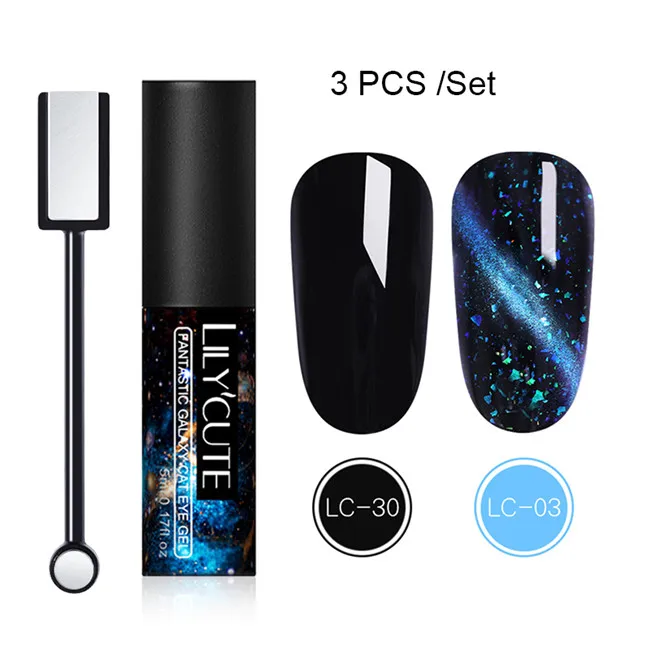 3pcs 3 LILYCUTE 5 мл 9D Хамелеон для использования с магнитом Гель-лак Сияющий мерцающий фиолетовый зеленый Смешанные цвета Дизайн ногтей замочить от УФ-гель-лака - Цвет: 3pcs 3