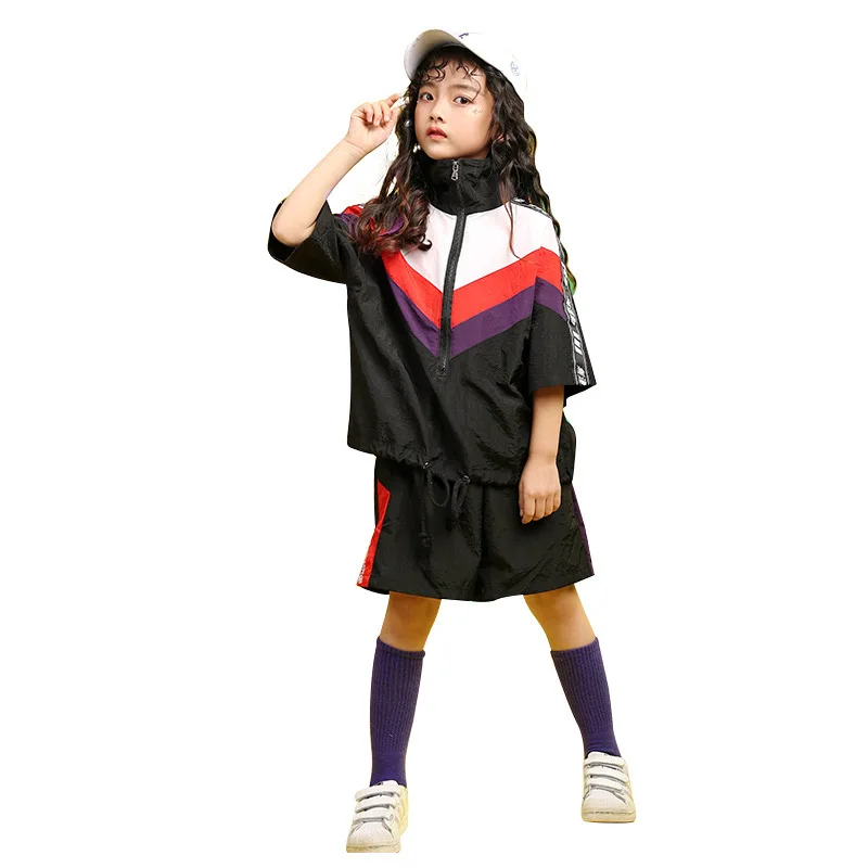 Костюм для уличного танца с коротким рукавом мужчин и женщин модная одежда в