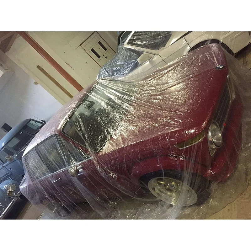 

5 PACK Disposable Car Cover Waterproof Transparent Plastic Dustproof Cover Car Rain Covers