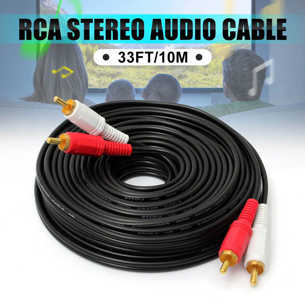 10 м Hi Fi стерео пара RCA кабель высокопроизводительный Премиум аудио 2rca к