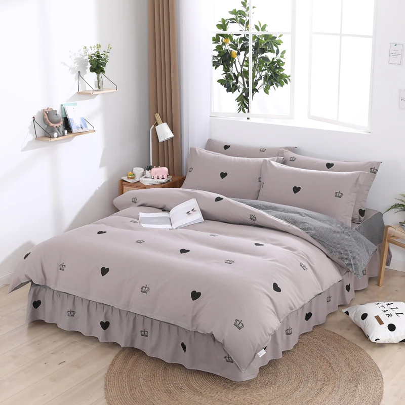 

Luxury Fashion Bedding Set Soft Korean Style Bedding Set Duvet Cover Flower Simple Ropa De Cama Household Products DI50CT