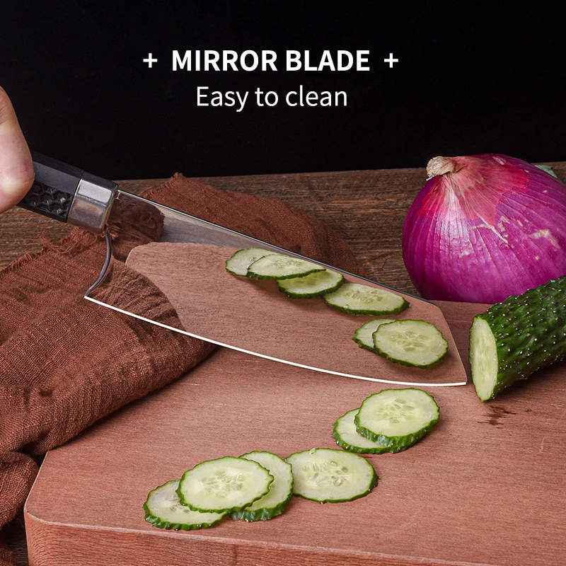Нож Мясницкий кухонный шеф-повара зеркальный нож бритва из нержавеющей стали