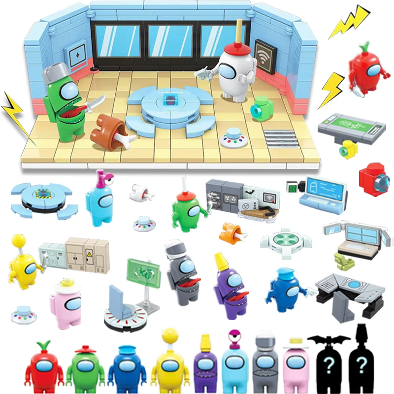 

Children Toys Amonging Us Building Blocks Casual Game Anime Figure Cute Mini Dolls Kids Diy Collection Decor Toys As Gift
