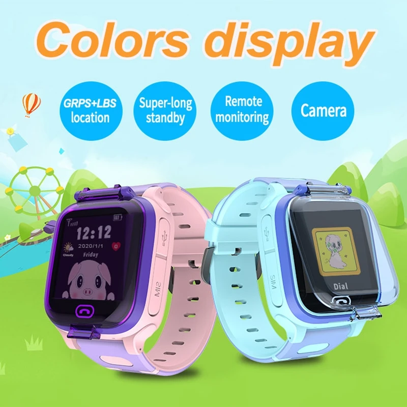 

M80 Anti Lost Child LBS Tracker SOS Smart Monitoring Positioning Phone Kids Clock Baby Waterproof Watch Compatible IOS & Android