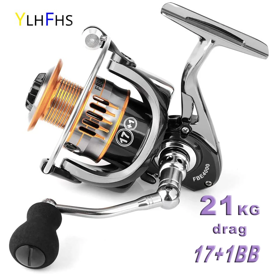 

Рыболовная катушка, металлическая система плавного торможения, максимальная мощность 21 кг, серия 5,0: 1, катушка спиннинга 2000-7000