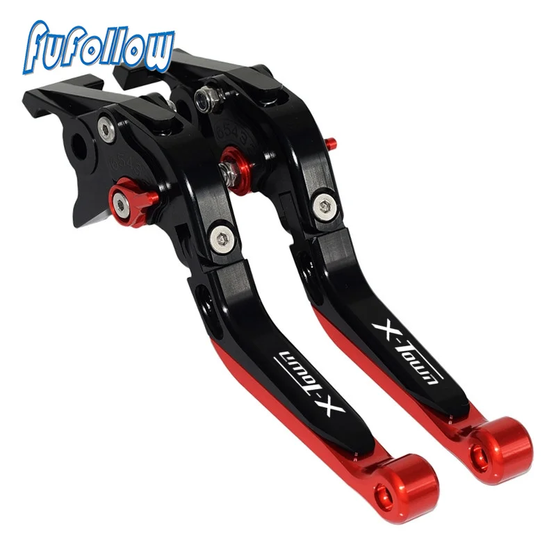 Logo X-TOWN Brakes Levers Handle Grips For KYMCO X-TOWN xtown 125i 300i X TOWN Motorcycle Folding Extendable Brake Clutch Lever