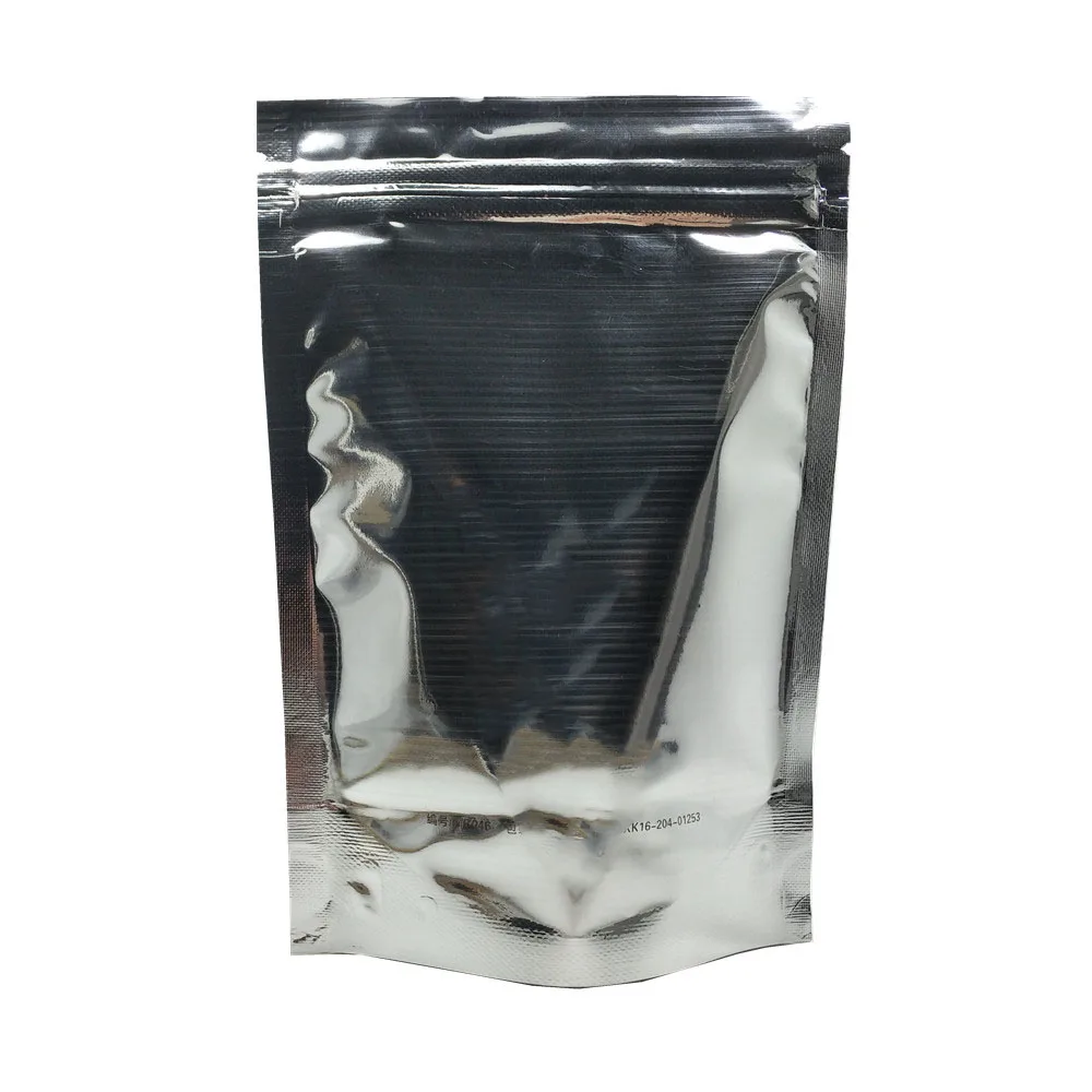 50 шт./лот Серебристая упаковка с молнией из алюминиевой фольги круглыми окнами