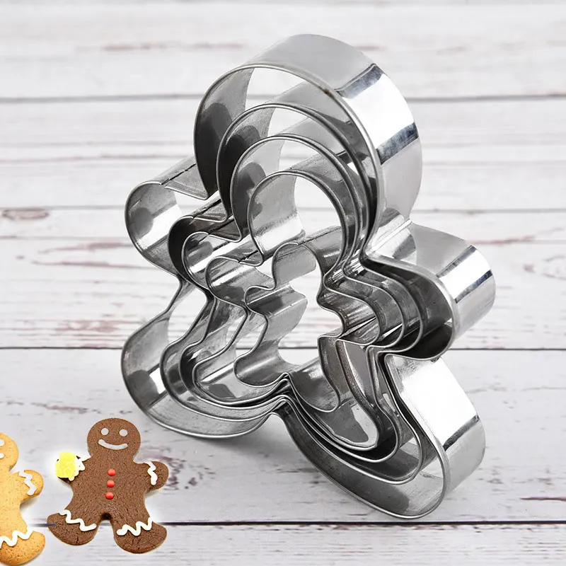 

Christmas Cookie Cutter Tools Stainless Steel Gingerbread Men Shaped Holiday Biscuit Mold Kitchen Cake Decorating Tool GRSA889
