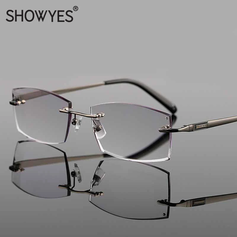 Брендовые прозрачные очки для чтения Стразы мужские бриллиантовые режущие с