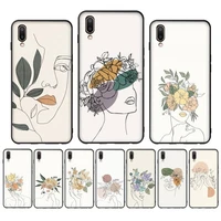 art girl flower phone case for oppo reno realme c3 6pro cover for vivo y91c y17 y19 funda capa