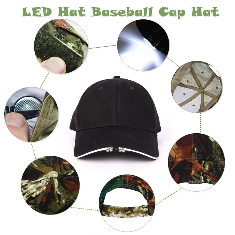 Бейсбольная Кепка унисекс Good Healthy регулируемая бейсбольная кепка фонарик для