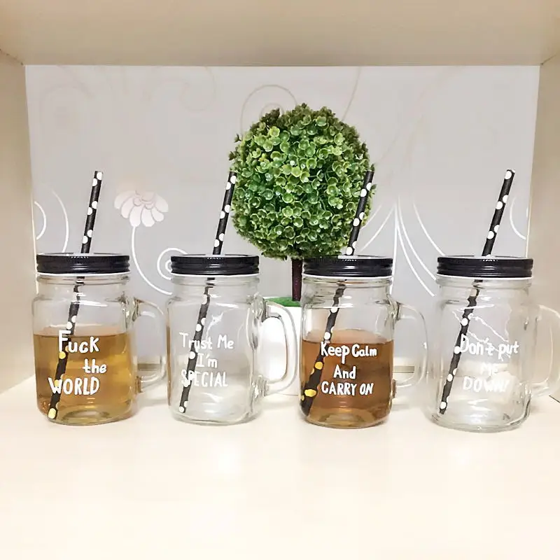 Новинка 450 мл стеклянная бутылка с красной ручкой шелковая ручка для экрана чашка